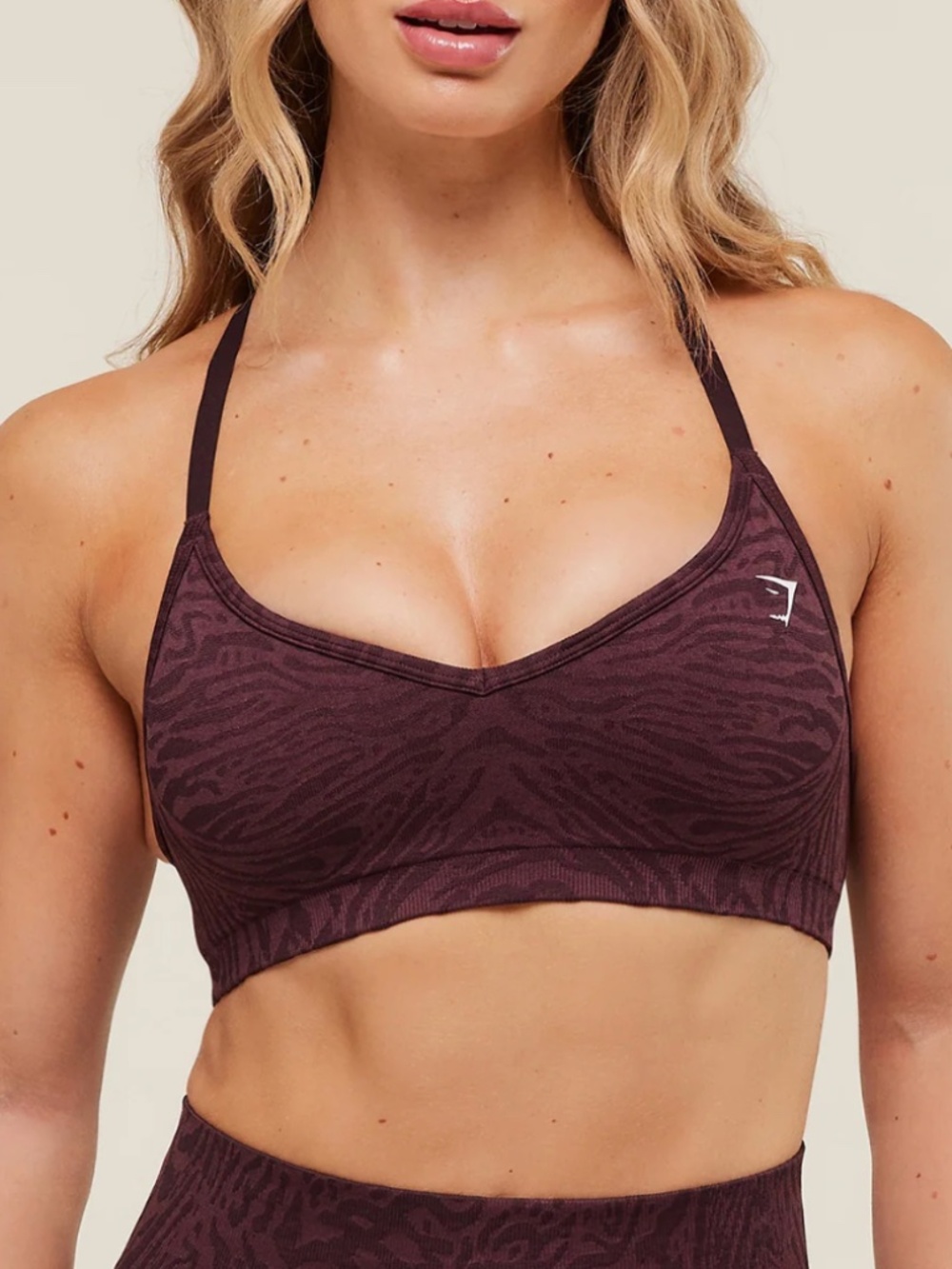Gymshark Burgundy Adapt Animal Seamless Sports Bra XS